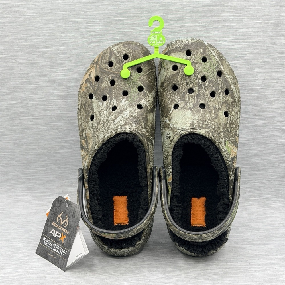 Crocs Realtree APX Men's 10 Fleece Lined Classic Clogs Camo Hunting New